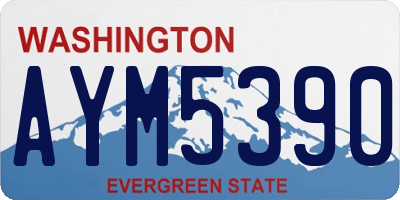WA license plate AYM5390