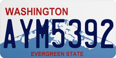 WA license plate AYM5392