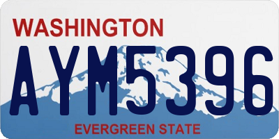 WA license plate AYM5396