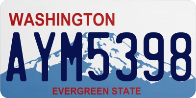 WA license plate AYM5398