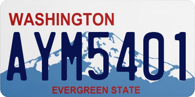 WA license plate AYM5401