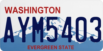 WA license plate AYM5403