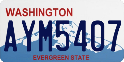 WA license plate AYM5407