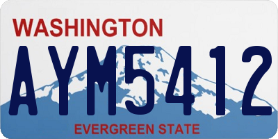WA license plate AYM5412