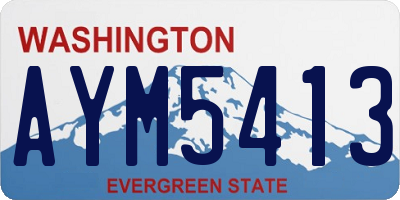 WA license plate AYM5413