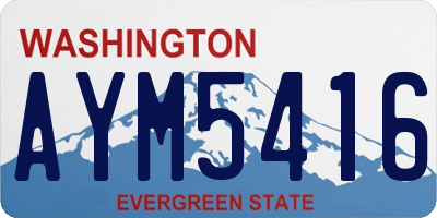 WA license plate AYM5416