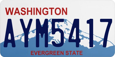 WA license plate AYM5417