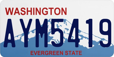 WA license plate AYM5419