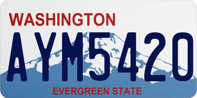 WA license plate AYM5420
