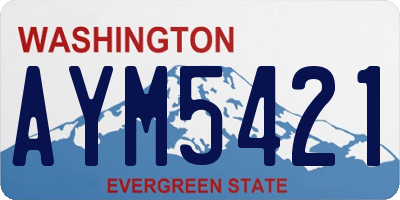 WA license plate AYM5421