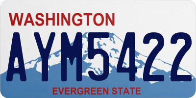 WA license plate AYM5422