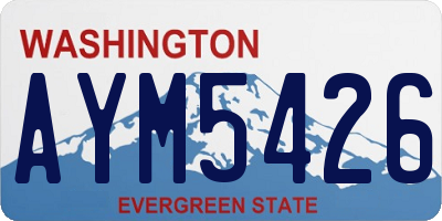 WA license plate AYM5426