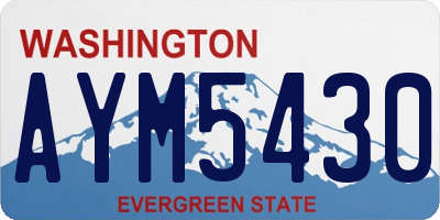 WA license plate AYM5430