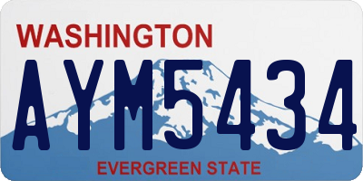 WA license plate AYM5434