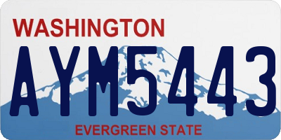 WA license plate AYM5443