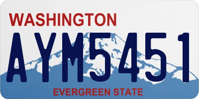 WA license plate AYM5451
