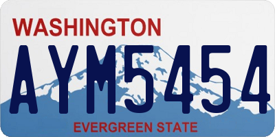 WA license plate AYM5454