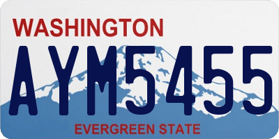 WA license plate AYM5455