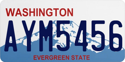 WA license plate AYM5456