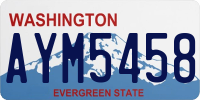 WA license plate AYM5458