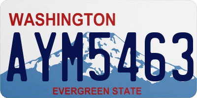 WA license plate AYM5463