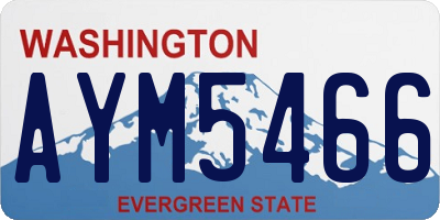 WA license plate AYM5466