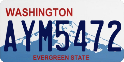 WA license plate AYM5472