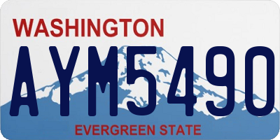 WA license plate AYM5490