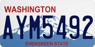 WA license plate AYM5492
