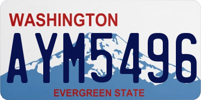 WA license plate AYM5496