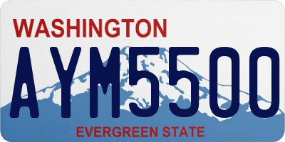 WA license plate AYM5500
