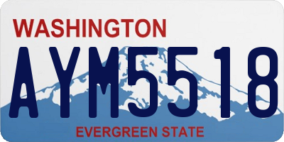 WA license plate AYM5518