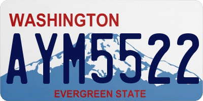 WA license plate AYM5522