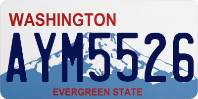 WA license plate AYM5526