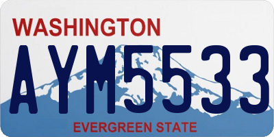 WA license plate AYM5533