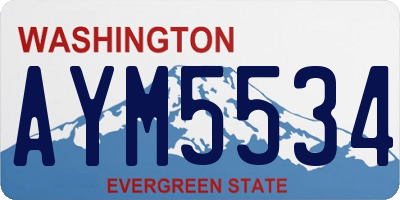 WA license plate AYM5534