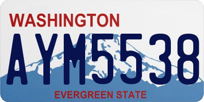 WA license plate AYM5538
