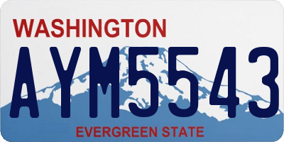 WA license plate AYM5543