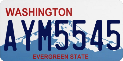 WA license plate AYM5545