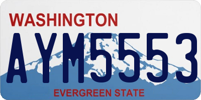 WA license plate AYM5553