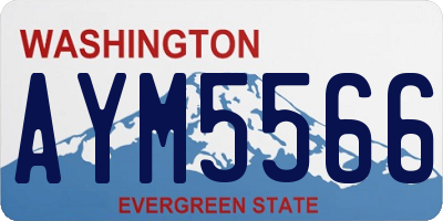 WA license plate AYM5566