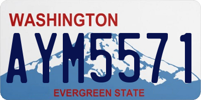 WA license plate AYM5571