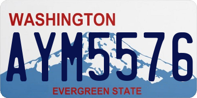 WA license plate AYM5576