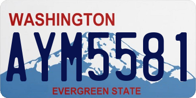WA license plate AYM5581