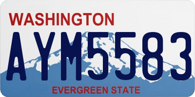 WA license plate AYM5583
