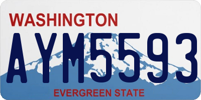 WA license plate AYM5593