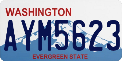 WA license plate AYM5623