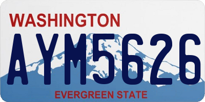 WA license plate AYM5626