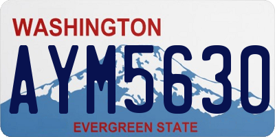 WA license plate AYM5630