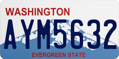 WA license plate AYM5632